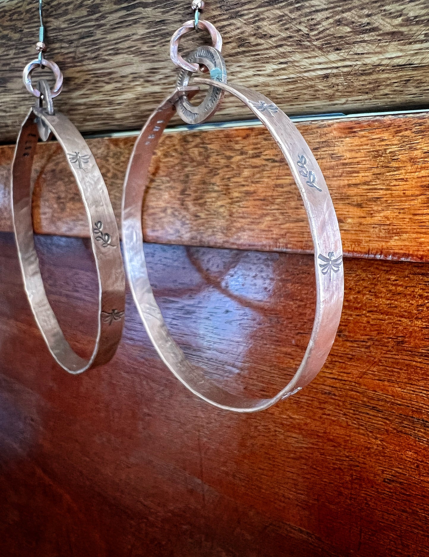 Copper Dragonfly Hoops