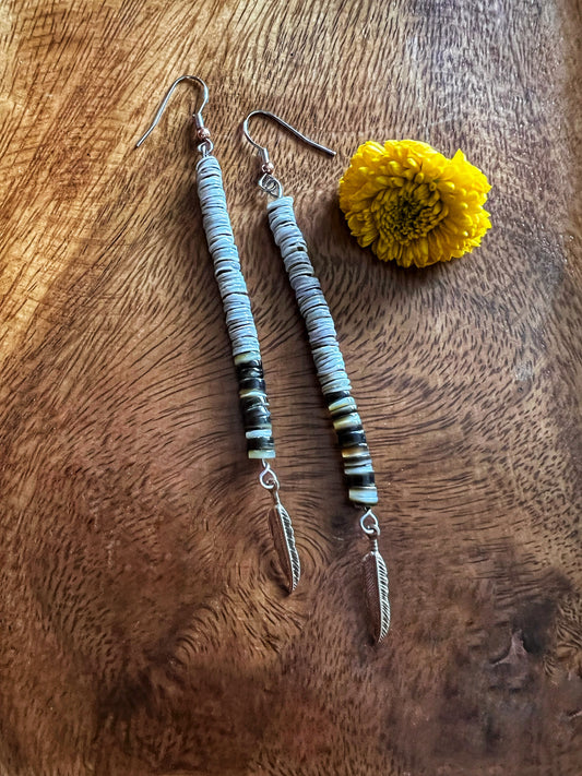 Feather & Shell Earrings