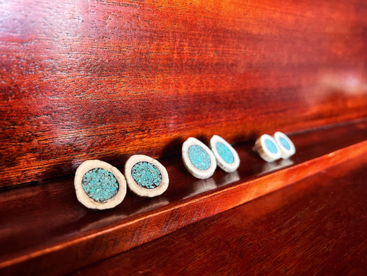 Custom Small Turquoise Button Posts